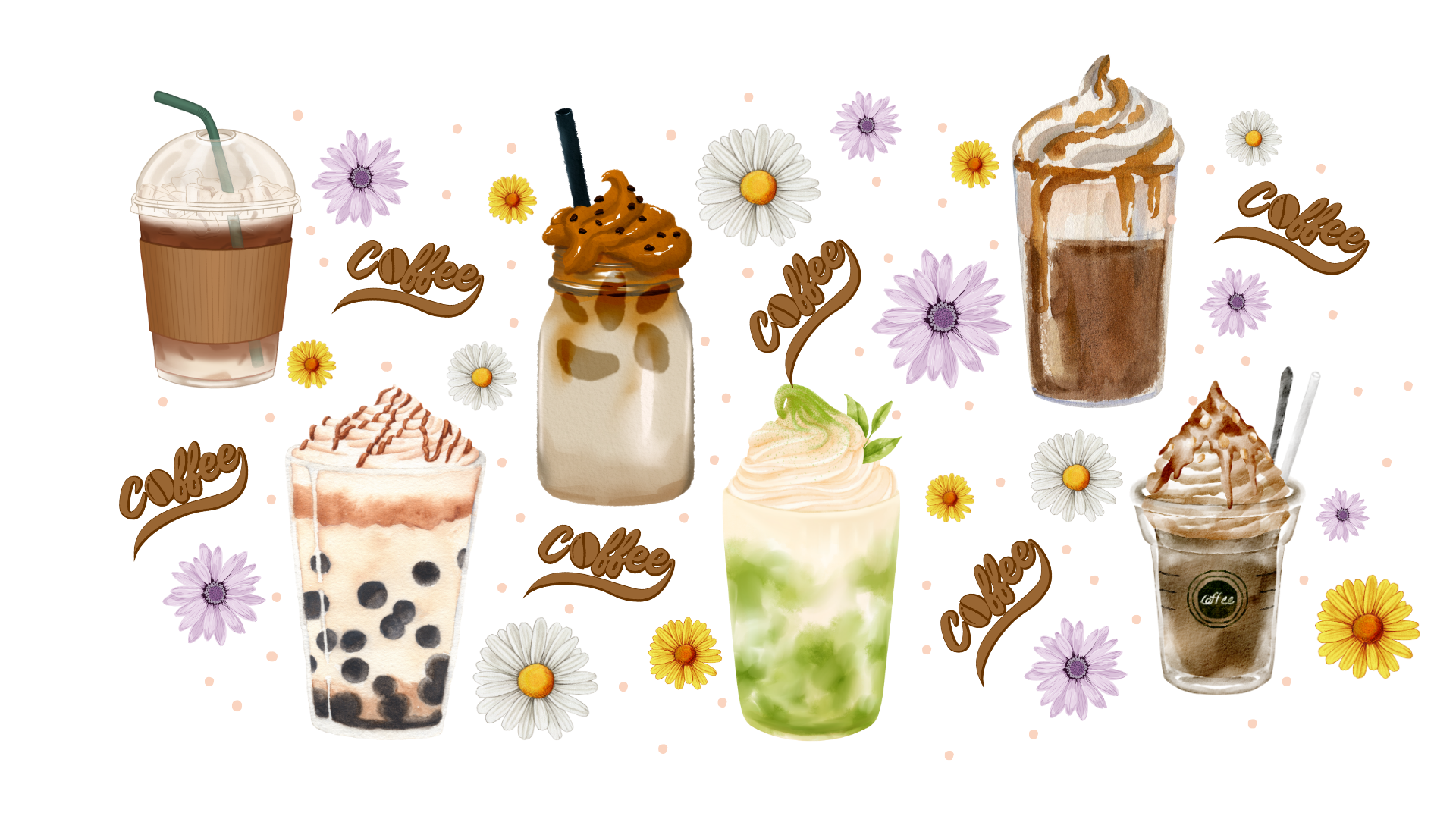 Verre avec motif café